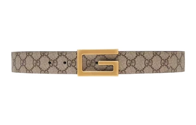 Ремень мужской Gucci Monogram Print, коричневый 13986293