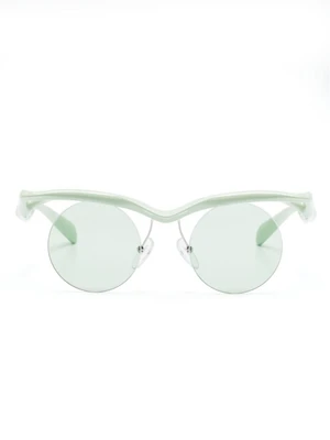 Prada Eyewear солнцезащитные очки в круглой оправе, зеленый 15670106
