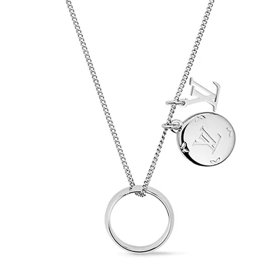 Ожерелье с подвесками-монограммами Louis Vuitton, серебряный 22194393
