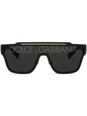 Dolce & Gabbana Eyewear солнцезащитные очки в квадратной оправе с логотипом, черный 15662643