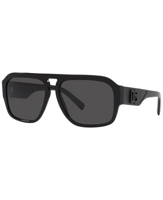 Мужские солнцезащитные очки с низкой перемычкой, dg4403f low bridge fit 58 Dolce & Gabbana, черный 750184