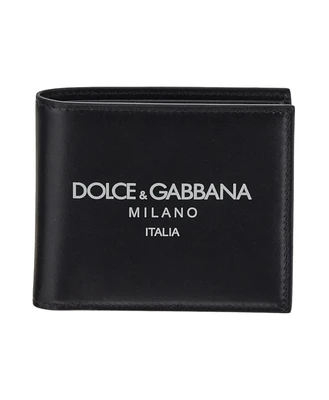 Складной кожаный кошелек с логотипом Dolce & Gabbana, черный 12396076