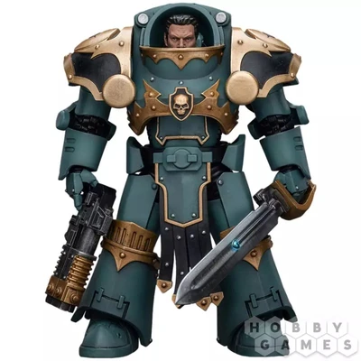 Фигурка JoyToy. Warhammer 30,000: Sons of Horus Tartaros Terminator Squad Sergeant with Volkite Charger and Power Sword 148200