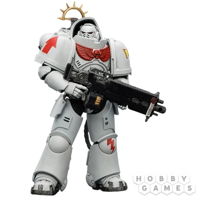 Фигурка JoyToy. Space Marine 2: Game Edition White Scars Heavy Intercessor with Heavy Bolt Rifle and Bolt Pistol 756581