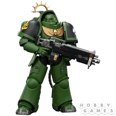 Фигурка JoyToy. Space Marine 2: Game Edition Salamanders Heavy Intercessor with Heavy Bolt Rifle and Bolt Pistol 756579