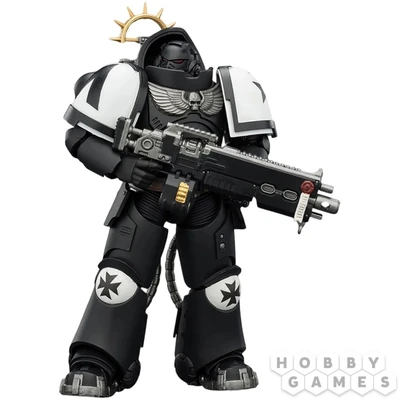 Фигурка JoyToy. Space Marine 2: Game Edition Black Templars Heavy Intercessor with Heavy Bolt Rifle and Bolt Pistol 756586