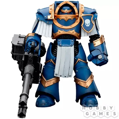 Фигурка JoyToy. Warhammer 30,000: Ultramarines Cataphractii Terminator Squad Terminator with Reaper Autocannon 153980