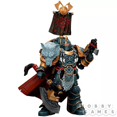 Фигурка JoyToy. Warhammer 30,000: Space Wolves Legion Praetor with Power Axe and Combat Shield 153957