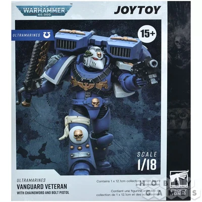 Фигурка JoyToy. Warhammer 40,000: Ultramarines Vanguard Veteran with Chainsword and Bolt Pistol 135928