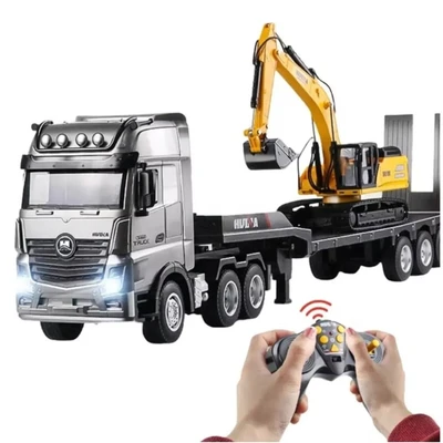 Радиоуправляемый грузовик трейлер с экскаватором HUINA 1:18 - HN1522 HN1522