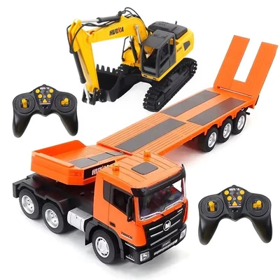 Радиоуправляемый грузовик трейлер с экскаватором HUINA 1:24 - HN1319 HN1319