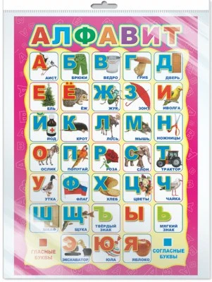 *Ш-10285 Мини-плакат А4 В ПАКЕТЕ. ЛАМИНИРОВАННЫЙ. Алфавит (в индивидуальной упаковке, с европодвесом и клеевым клапаном) 1905278966