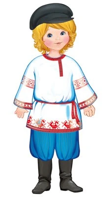 Ф-9318 Плакат вырубной А3. Мальчик в русском костюме (УФ-лак) - группа Костюмы 1411076024