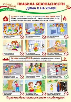 ПО-13412 Плакат А3. Окружающий мир в 1 классе. Правила безопасности 1496489095