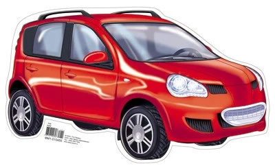 ФМ1-10455 Плакат вырубной А4. Автомобиль легковой красный (с уф-лаком) - группа Транспорт 1394390403