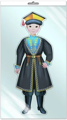 *Ф-9412 ПЛАКАТ ВЫРУБНОЙ А3 В ПАКЕТЕ. Мальчик в калмыцком костюме (блестки в лаке, в индивидуальной упаковке, с европодвесом и клеевым клапаном) 1129904294