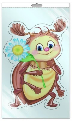 *ФМ-9323 ПЛАКАТ ВЫРУБНОЙ А4 В ПАКЕТЕ. Майский жук (блестки, в индивидуальной упаковке, с европодвесом и клеевым клапаном) 1213176818