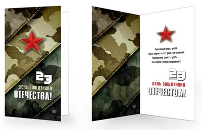 ЕФ-17034 Открытка евроформата. 23 февраля. День защитника Отечества! (текст) 202965493