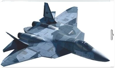 *Ф-15655 ПЛАКАТ ВЫРУБНОЙ А3 В ПАКЕТЕ. Военная техника. Самолет СУ-57 (двухсторонний, в индивидуальной упаковке, с европодвесом и клеевым клапаном) - группа Военная техника 1984926314