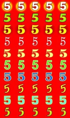 НМ-8109 Набор наклеек для поощрения. 5 - Пятерки на красном фоне (квадратные, 50 шт. на листе) 1427239807