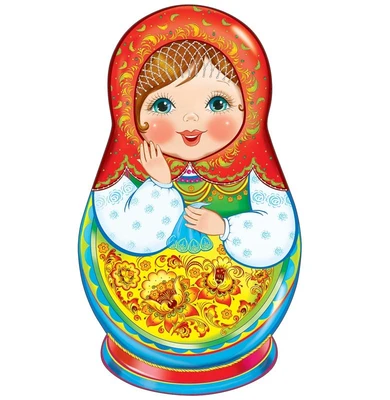ФМ-14320 Плакат вырубной А4. Матрешка (блестки в лаке) 164272110