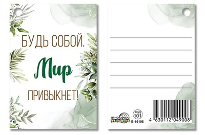 Б-16198 Бирка. Будь собой. Мир привыкнет! 140022349