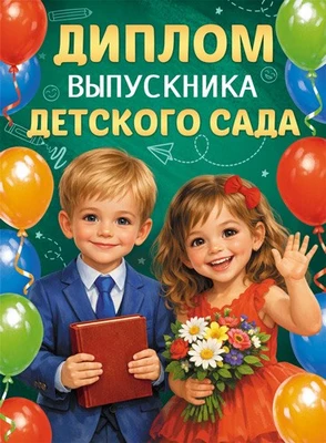 ШД-18026 Диплом выпускника детского сада. Двойной (текст, ВД-лак, картон 230 г 1716275903