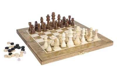 Шахматы + Шашки + Нарды 3 в 1 "Сенатор 1", 50 см, ясень, Partida 1748673517