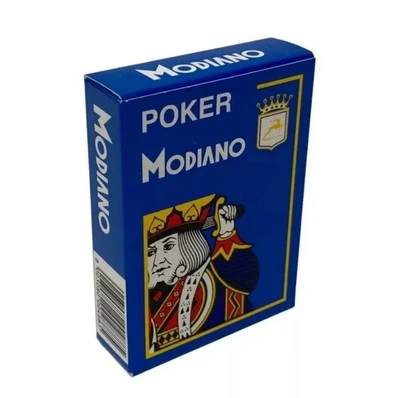 Карты "Modiano Poker" 100% plastic 4 jumbo index blue 254333142