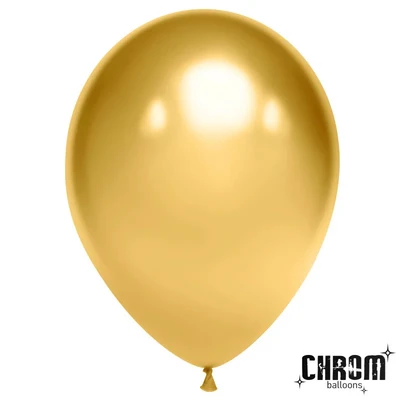 Шар (5''/13 см), Золото, хром, 50 шт., 605126 1444388145