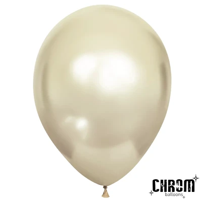 Шар (12''/30 см), Белое золото, хром, 50 шт., 611118 1427375672