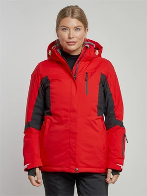 Горнолыжная куртка женская зимняя красного цвета 3105Kr 2115570093