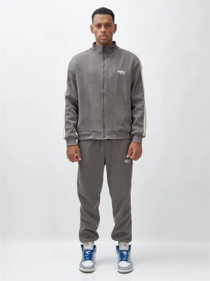 Спортивный костюм мужской демисезонный на флисе серого цвета 330Sr 1127161412