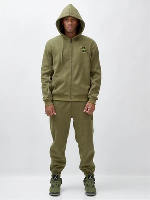 Спортивный костюм мужской демисезонный на флисе цвета хаки 340Kh 11237010