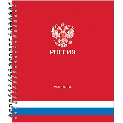 ТЕТРАДЬ ОБЩАЯ 96 ЛИСТОВ НА МЕТАЛЛИЧЕСКОМ ГРЕБНЕ “РОССИЯ” 170734362