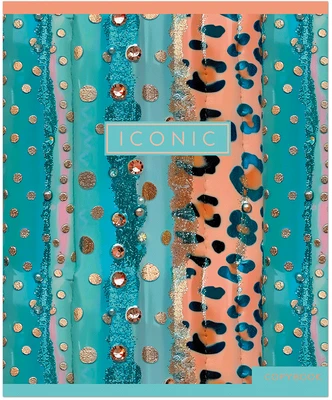 Тетрадь общая 96 л, PASTEL GOLD LEOPARD, обложка - мелов.картон+матовая ламинация, скрепка 2047153861