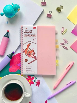 Тетрадь "Kawaii notebook" на эластичном гребне, A5, 60 л, розовый 2111729047