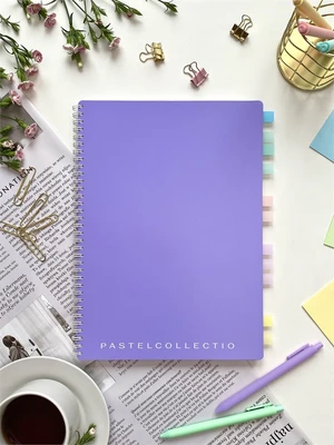 НОВИНКА! Тетрадь А4 96 л. Pastel Collection Purple/Pink, с обложкой из двухстроннего двухцветного пластика, на металлическом гребне 609120186