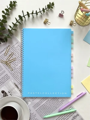 НОВИНКА! Тетрадь А4 80 л. Pastel Collection Blue, с пластиковой обложкой, на металлическом гребне 1513390889