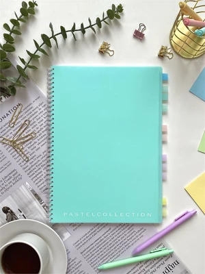 НОВИНКА! Тетрадь А4 80 л. Pastel Collection Mint, с пластиковой обложкой, на металлическом гребне 341670234
