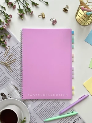 НОВИНКА! Тетрадь А4 80 л. Pastel Collection Pink, с пластиковой обложкой, на металлическом гребне 987844183