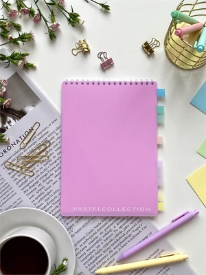 НОВИНКА! Блокнот А5 60 л. Pastel Collection Pink, с пластиковой обложкой, на металлическом гребне 1207818465