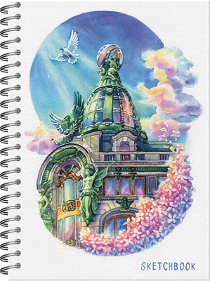 Блокнот для зарисовок SKETCHBOOK А5 с жесткой ламинированной обложкой 60л. ПИТЕР ДОМ КНИГИ АКВАРЕЛЬ 324601017