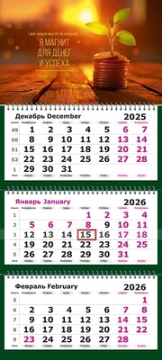 Календарь трехсекционный на 2026 год, " Магнит для денег и успеха" 1234484369