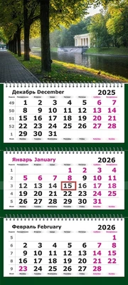 Календарь трехсекционный на 2026 год, "Питерский вайб" 451218734