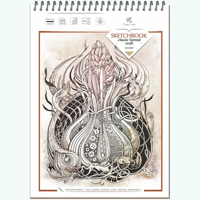 Блокнот-скетчбук SKETCHBOOK CRAFT А4 40 листов на металлическом гребне 235855837