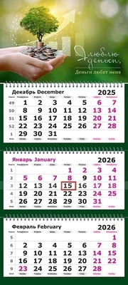 Календарь трехсекционный на 2026 год, "На рост доходов" 1524220178