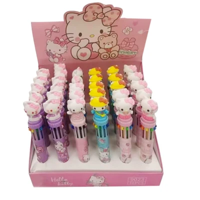 77036 Ручка многоцветная 10 цветов шариковая Кошечка 1586619902