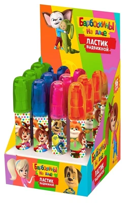 86340 Ластик "Барбоскины" выдвижной, сегментный синт. каучук. 779383954