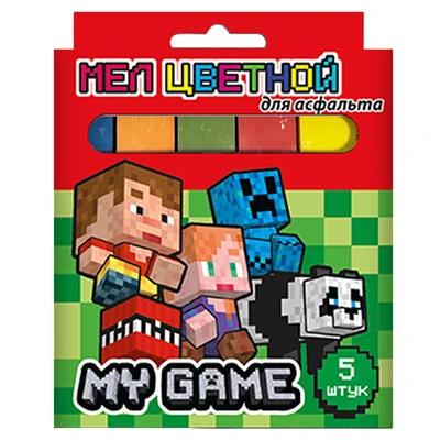 77055 Мел цветной My Game, для асфальта, JUMBO, 5 шт. в картонной упаковке 2075867790